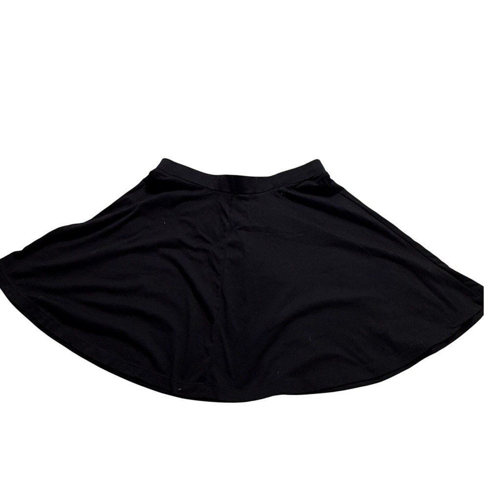 rue21 Skater Skirt Womens Size M Black Elastic Waist Mini Flared Jersey Knit